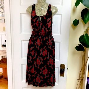 Marc by Marc Jacobs Sz Small Y2K dress sleeveless dark floral Summer midi dress